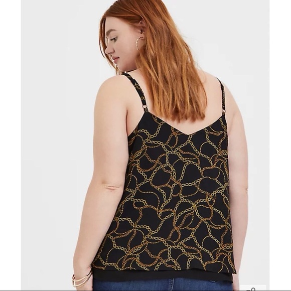 BLACK CHAIN PRINT DOUBLE LAYER CAMI - Picture 2 of 5